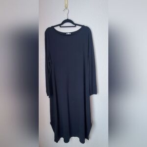 J Jill Pure Jill | Luxe Tencel Black Long Sleeve Maxi Dress | Size 4X